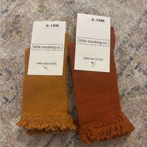 Little Stocking Co. Mustard and Rust Knee High Socks